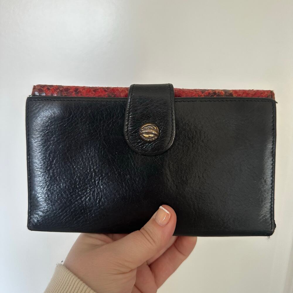 Brighton Vintage Red Snakeskin Python Embossed Le… - image 7